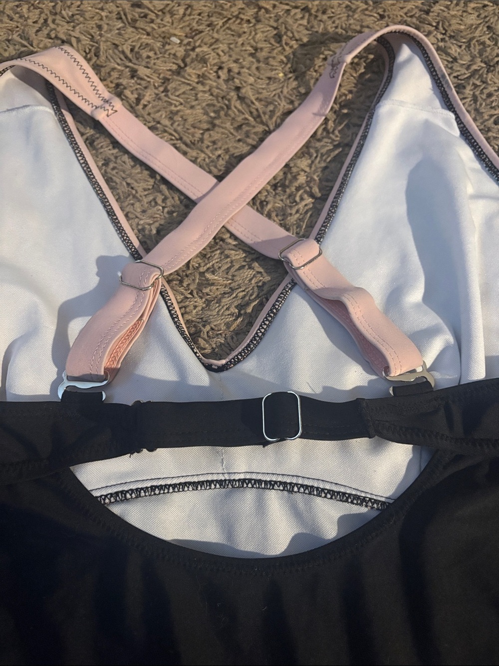 Ash Two-Tone Black and Light Pink One-Piece Swimsuit 24W - Picture 4 of 6